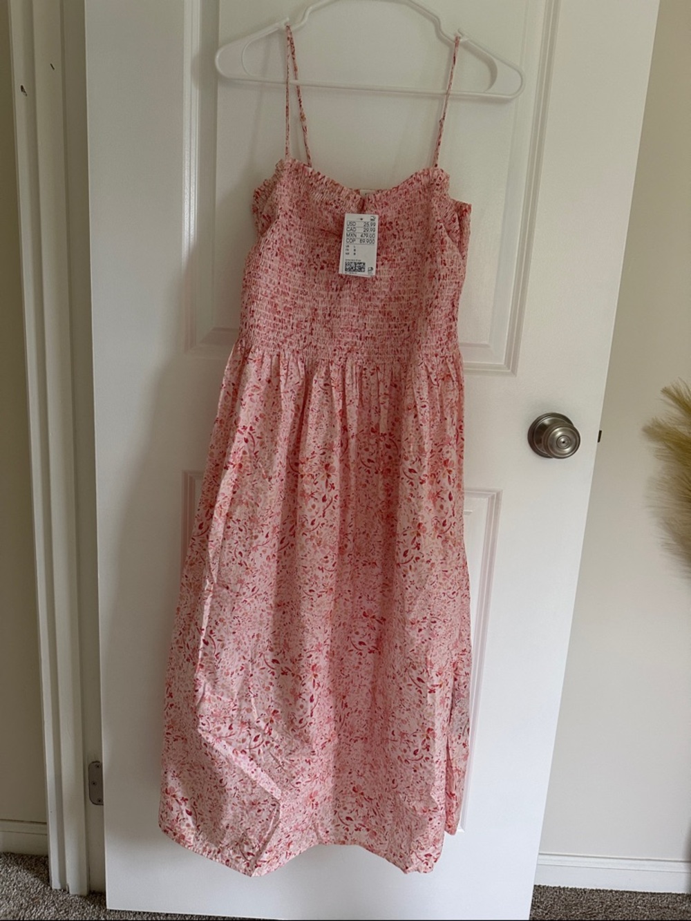 H&M Pink Floral Midi Dress